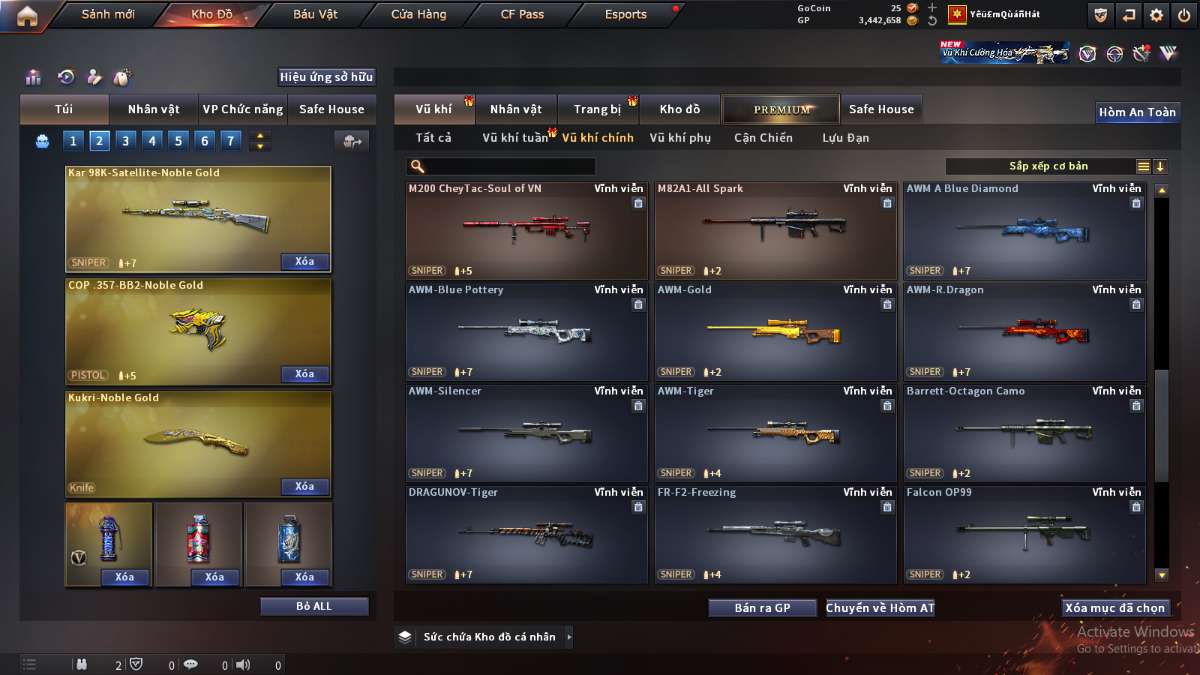 shop acc cf uy tin gia re